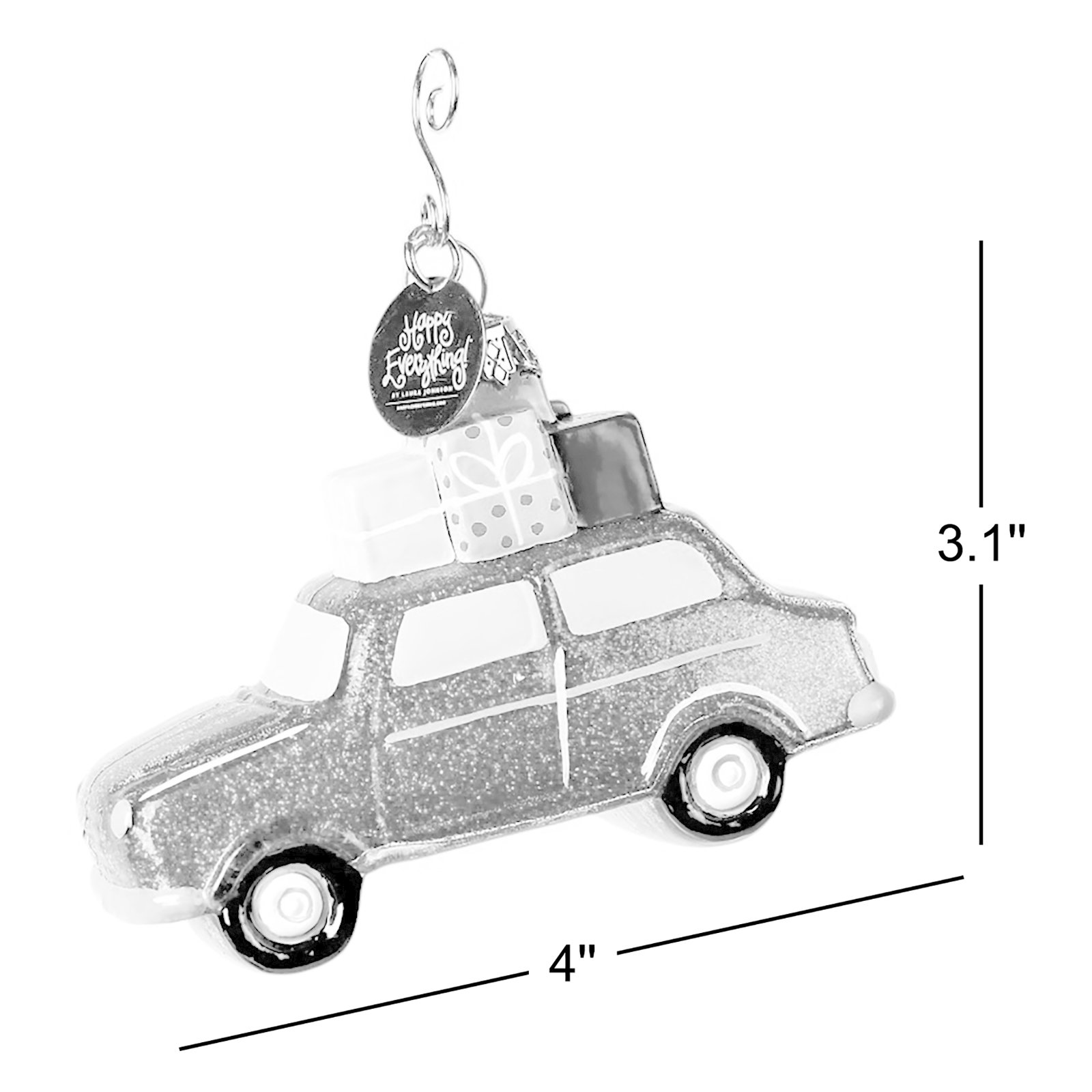 3.1'' Glass Hanging Figurine Ornament