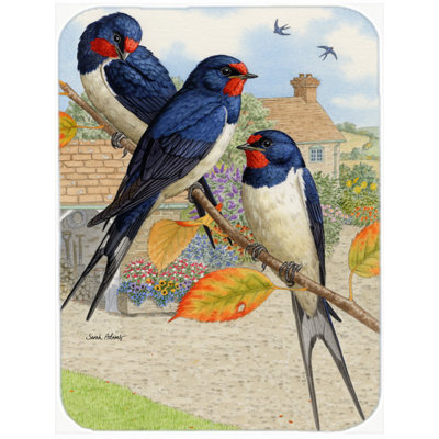 Caroline's Treasures Barn Swallows Glass Cutting Board