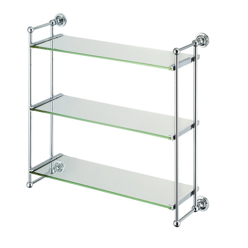 Three Tier 19.5669" H x 20.2362" W Bathroom Shelf, Polished Chrome