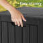 Coffre de terrasse en résine 35 gallons - Rangement extérieur imperméable pour patio, piscine et jardin, verrouillable, résistant aux rayons UV, noir