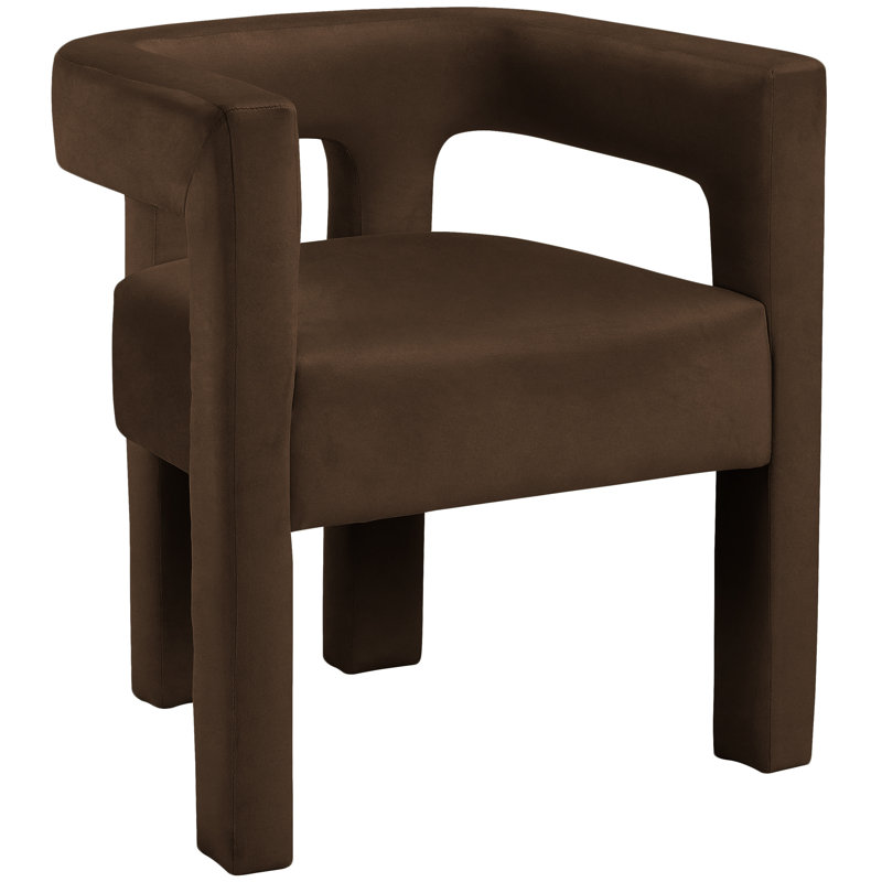 Iwinosa 18.5'' H Velvet Upholstered Armchair, Brown Velvet