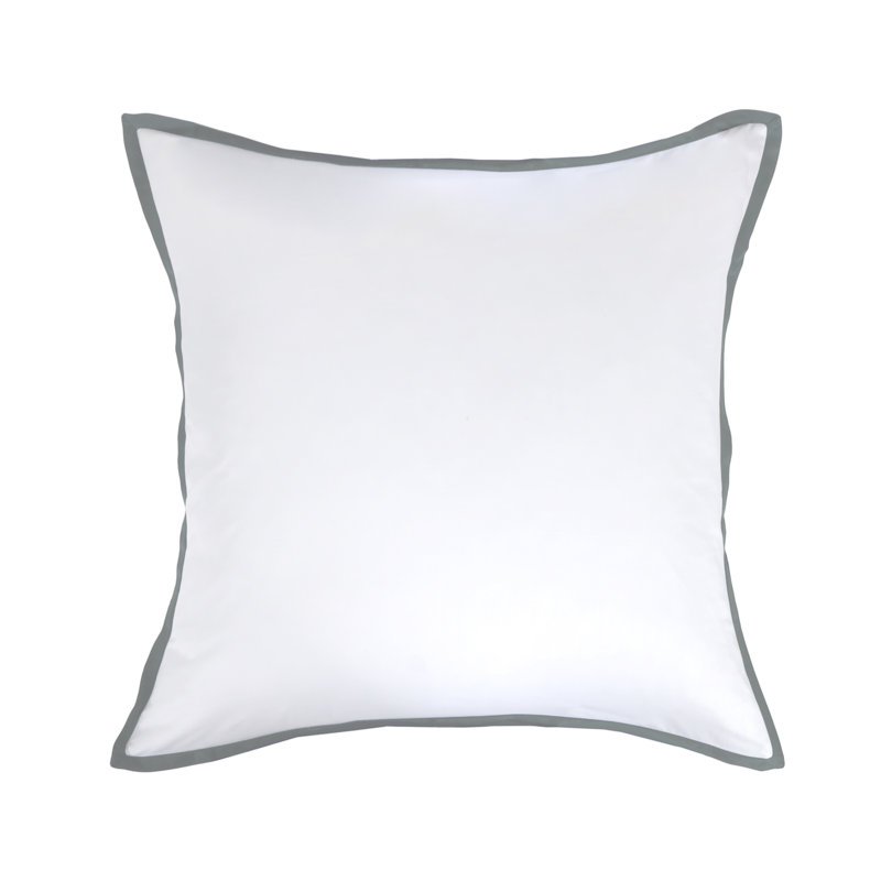 Langston Sateen Pillow Sham, White/Ocean