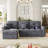 L-shaped Led Sectional Sofa With Adjustable Backrest And Charging Station, Living Room Large Pull Out Sofa Bed Sleeper With Storage Chaise-410924162