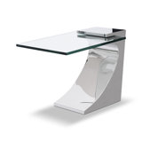 Table de bout à piédestal en verre Juergen