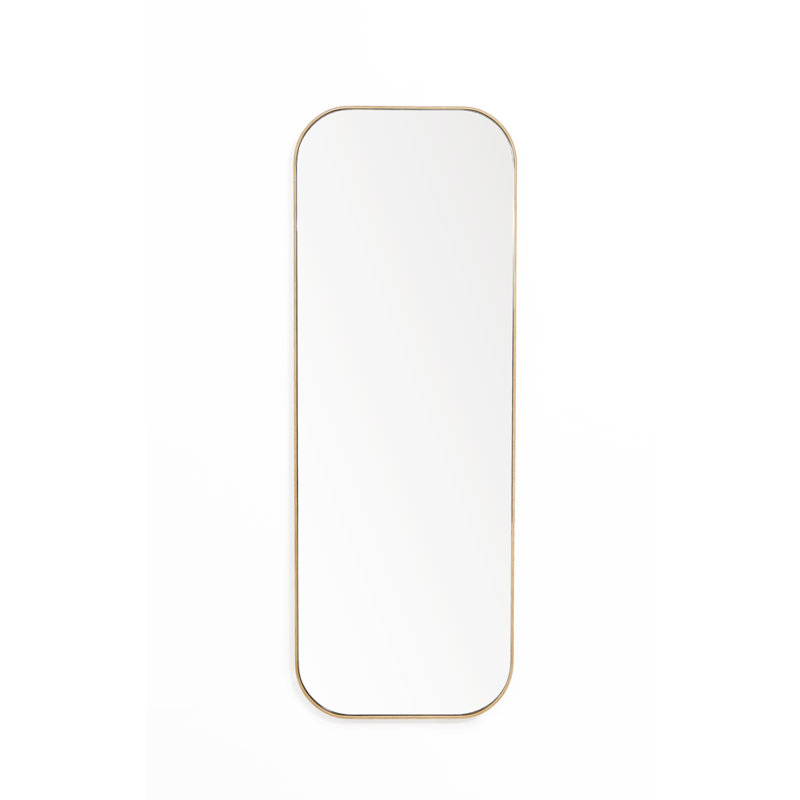 Imler Solid Wood Rectangle Mirror, Gold