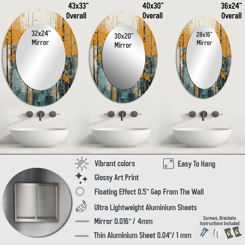 Miroir mural Bold, 40 po x 30 po