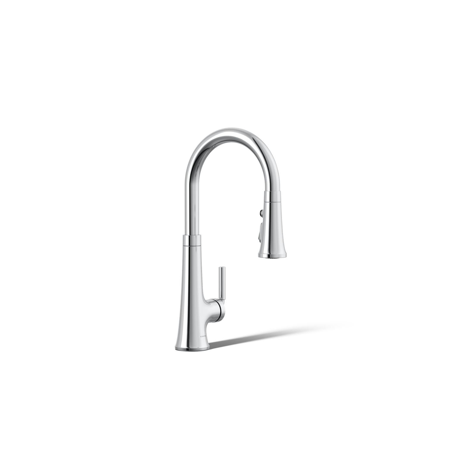 Tone Single Handle Pull Down Kitchen Sink Faucet with Three-Function Pull Down Sprayer, Polished Chrome