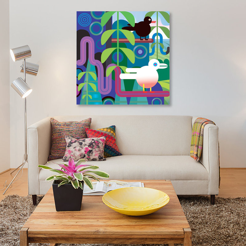 « jungle », impression sur toile, H 48 po x l 48 po x P 1,5 po, Pas de tapis, Toile tendue