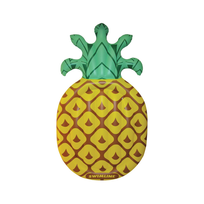 Inflatable Green And Yellow Tropical Pineapple Swimming Pool Raft 86-Inch