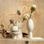 Vase de table en céramique d'intérieur / d'extérieur 11,75 po Anatomy Beige