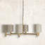 Shorelight Satin Brass Rattan Chandelier - 39.25 In. D X 17.75 In. H