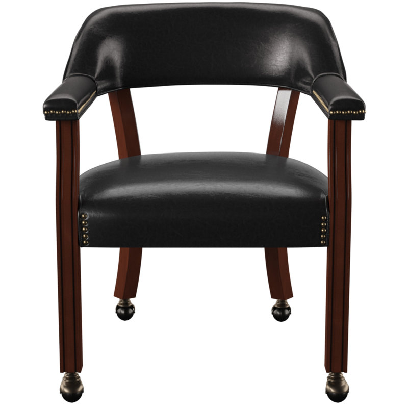 Fauteuil à accoudoirs en bois massif Alandria, Noir