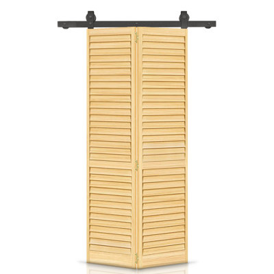 Porte pliante en bois massif 80 po