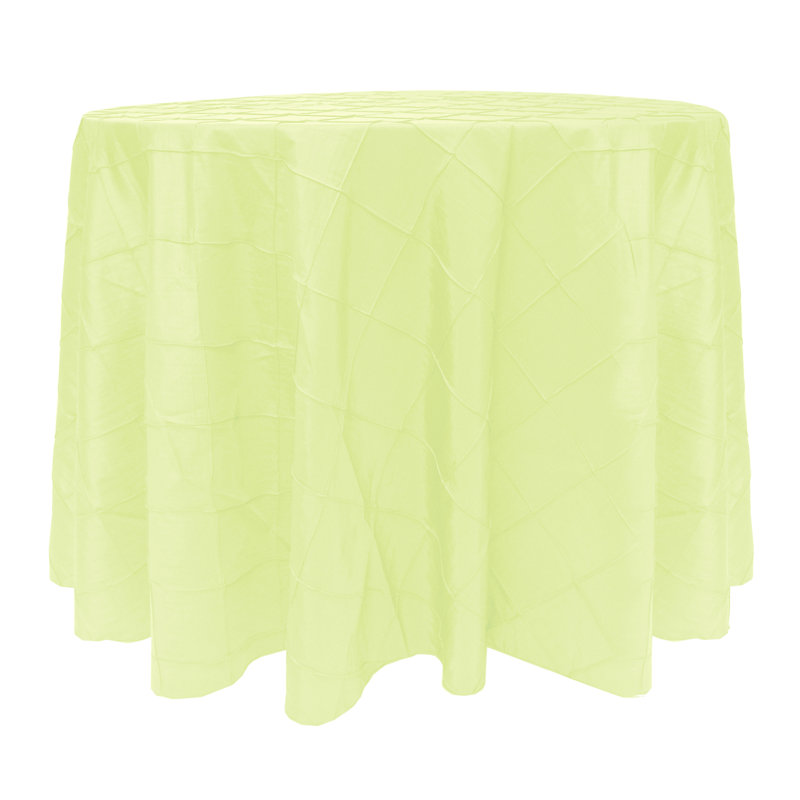 Ultimate Textile -5 Pack- Embroidered Pintuck Taffeta 90-Inch Round Tablecloth Honeydew Light Green
