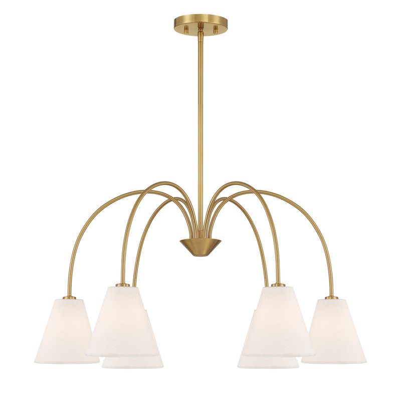 Lustre 6 lumières Orestis, Laiton naturel