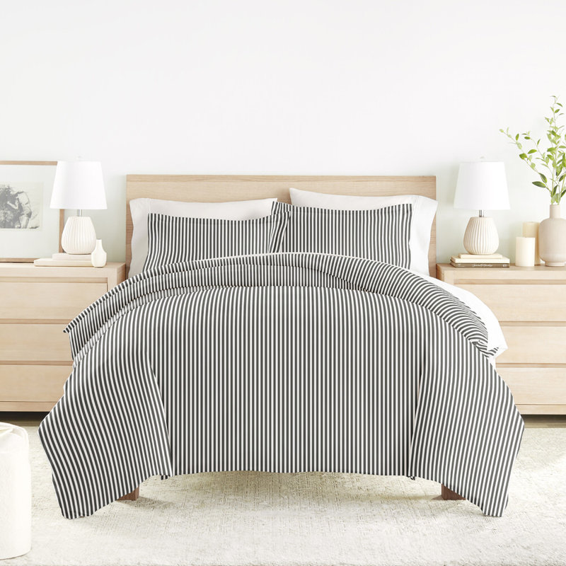 Duvet Cover Set Patterned Microfiber Ultra Soft Bedding in Ribbon, King Duvet Cover + 2 Standard Shams