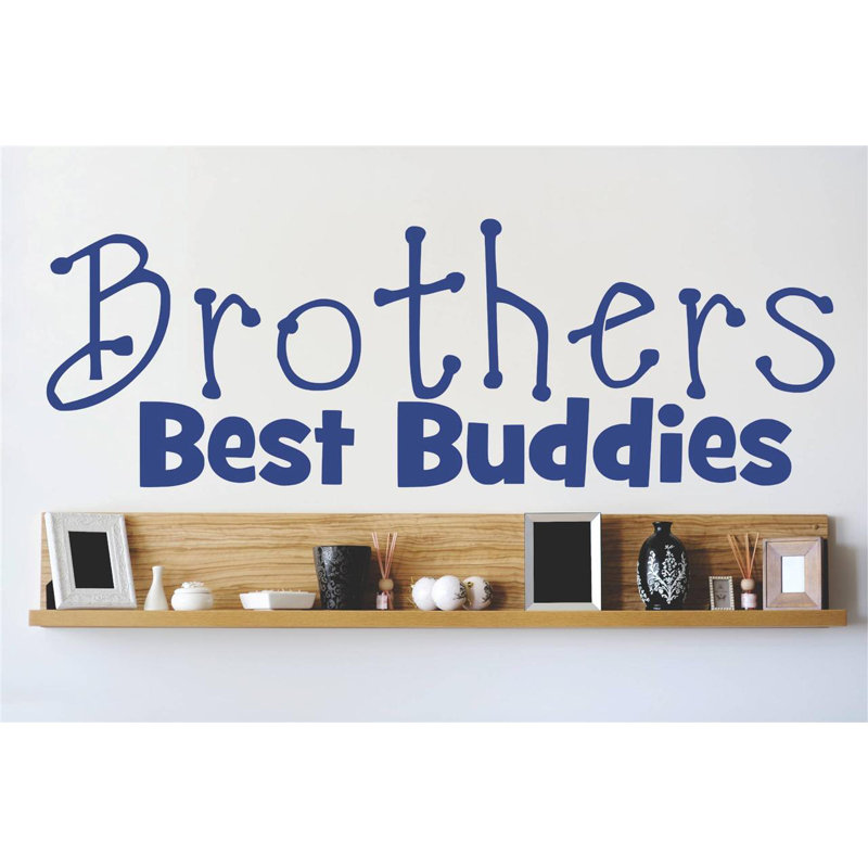 Décalcomanie murale frères best copains, H 6 po x l 20 po x P 0,16 po, Bleu