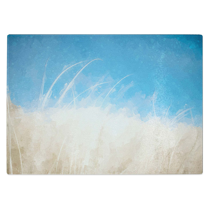 Tempered Glass Blades of Grass in Summer Chopping Board, 39 cm W x 28.5 cm L