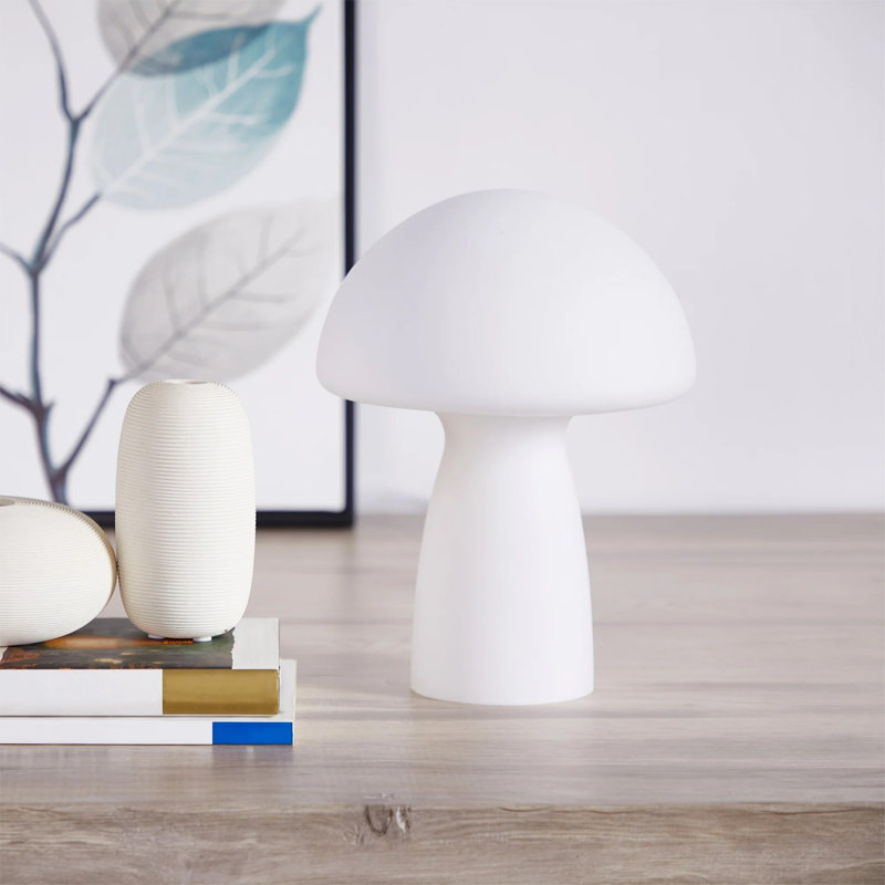  Lampe de table 12 po Modern, Blanc, Blanc