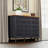 Melesio Retro 3 Door Storage Cabinet  Sideboard Buffet With Plaid Pattern Front
