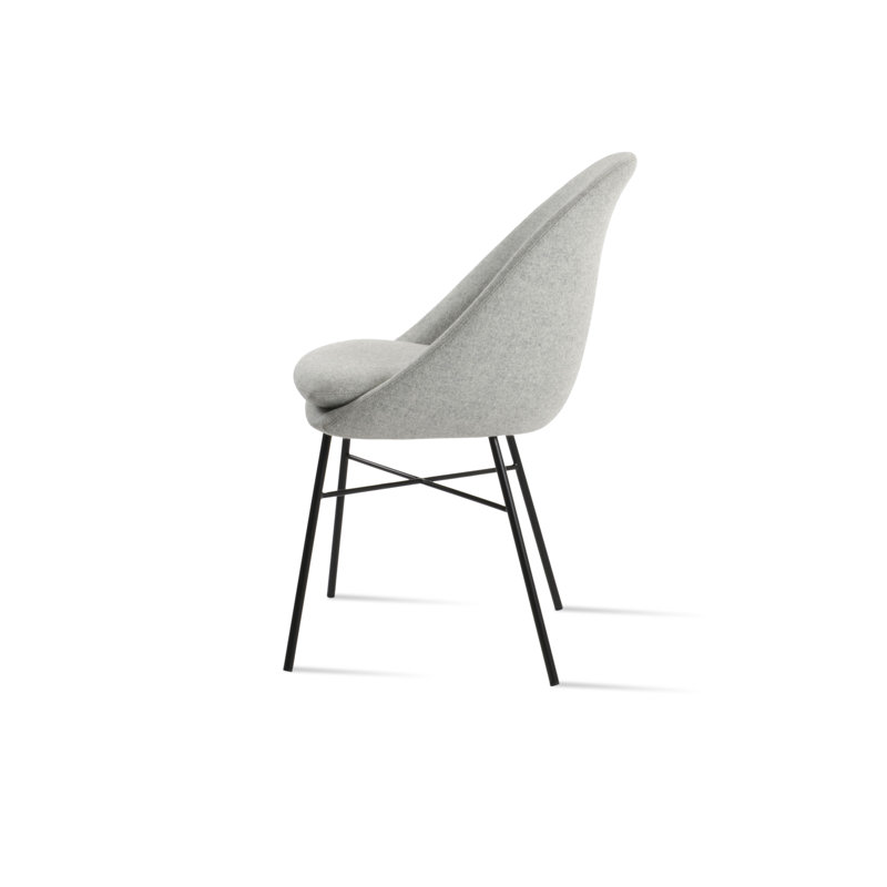 Chaise d'appoint Avanos Cross, Laine argentée