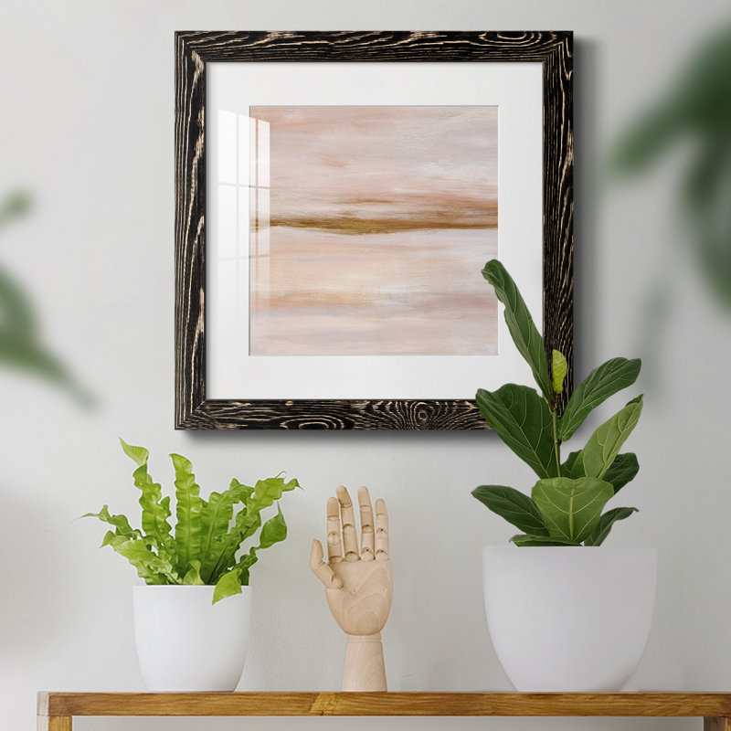 Impression encadrée Golden Horizon I-Premium - prête à être accrochée, H 31,5 po x l 31,5 po x P 1,5 po, Blanc
