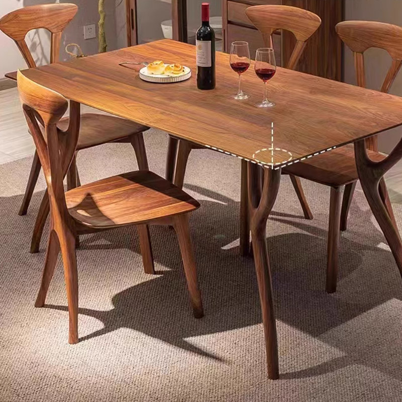 Rectangular Solid Wood Dining Table Oak Solid Wood Top Dining Table, 29.5"H x 63"L x 31.5"W