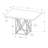 36" Grey And Silver Rectangular Manufactured Wood And Metal Dining Table
