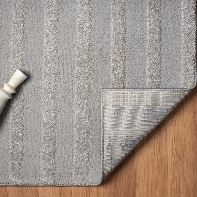 Ibiza Abstract Indoor Rug, Rectangle 4' x 5', Silver
