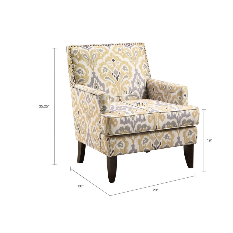 Stylish Track Arm Club Chair In Grey Multi, Covering, High Density Foam, Birch Legs For Office Decor Intriguing - Multi Upholstery,