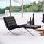 Fauteuil d'appoint inclinable en cuir noir-967655244