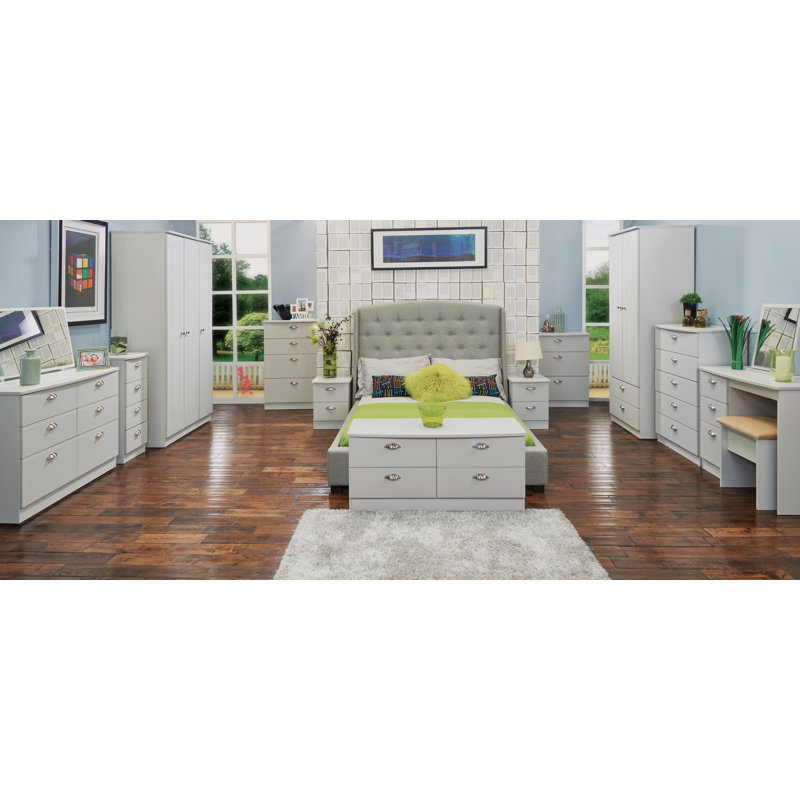 Fully Assembled Murier 4 Drawer Chest, Grey Matt/Grey Matt