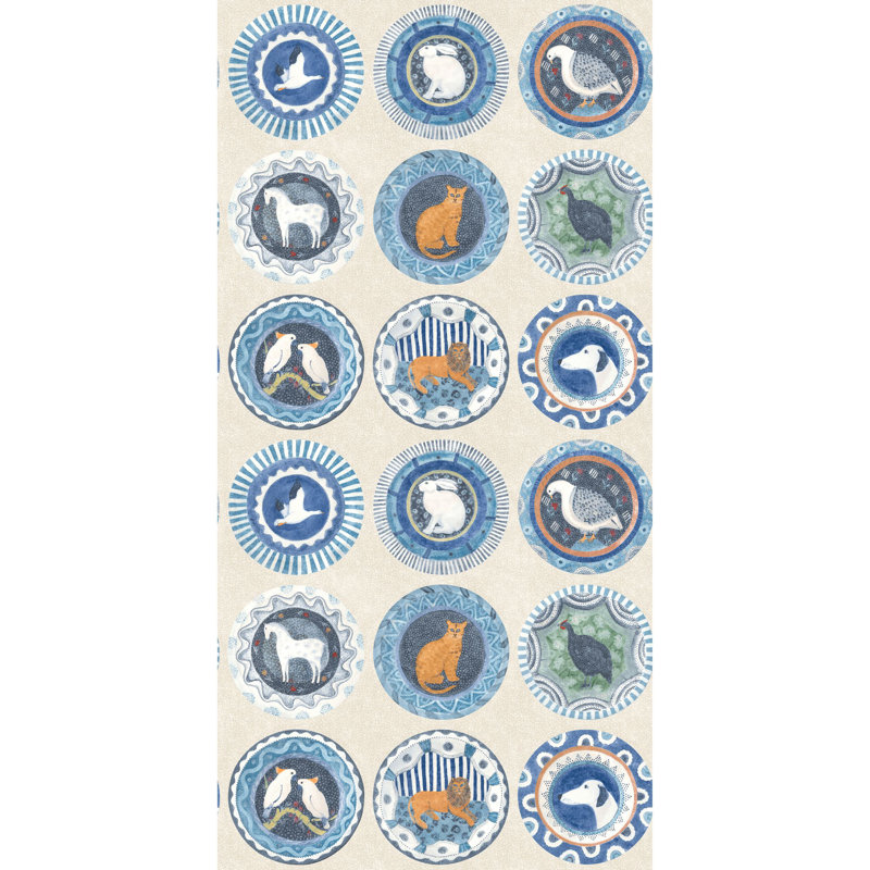 Robina No Pattern Non-Woven Wallpaper Roll, Blue