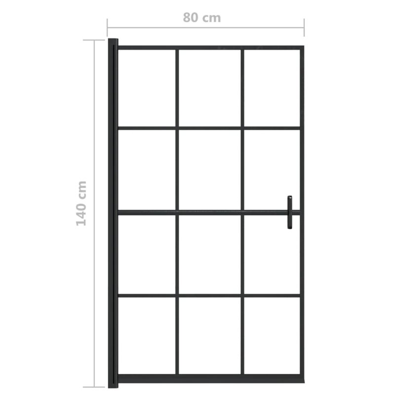 Cabine de douche vidaXL ESG et aluminium 31,5 po x 55,1 po transparent et noir, 31.5" x 55.1"