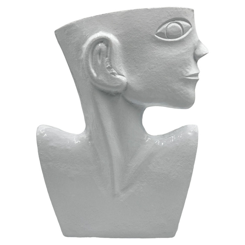 Khennedi Handmade Aluminum Face Table Vase, White