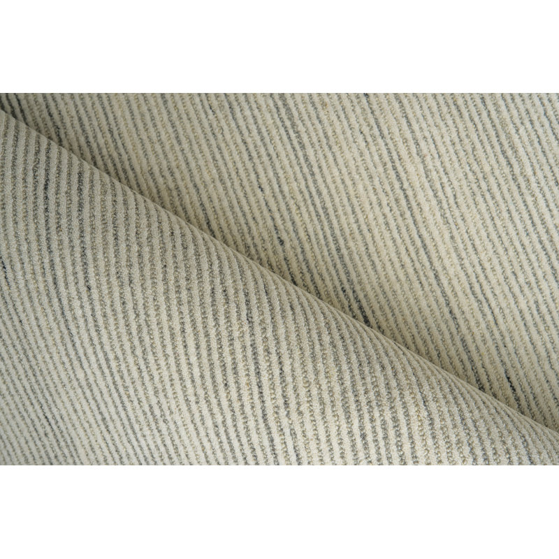 Benton Hand Tufted New Zealand Wool Gray/Ivory Area Rug, 10'X14'