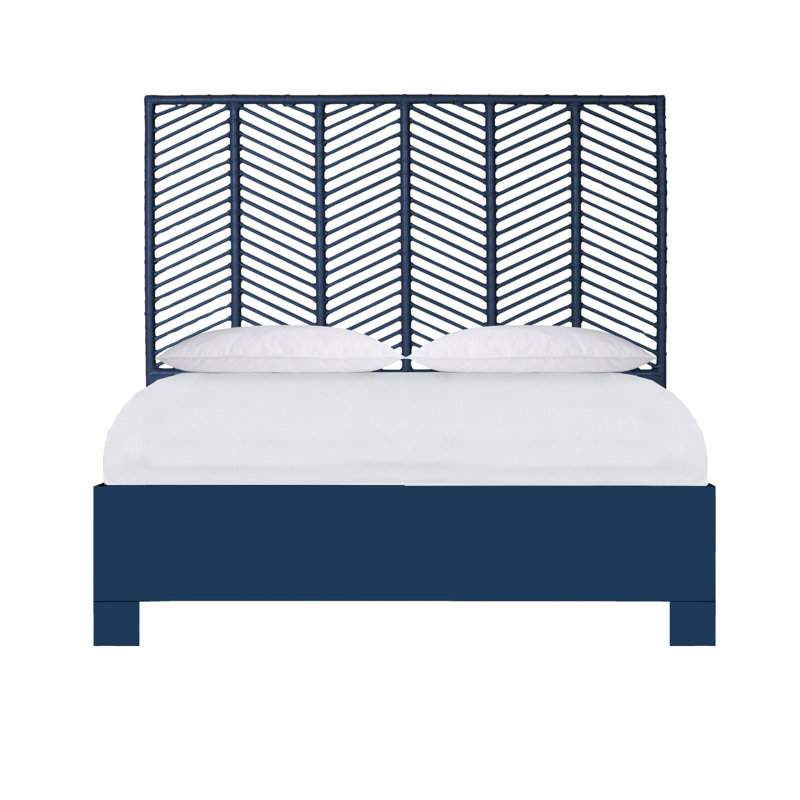 Liam Collection Bed, Queen, Navy Blue