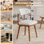 Ensemble de 2 chaises de salle à manger pivotantes de style Mid-Century moderne, chaises de table rondes, chaises de table de petit-déjeuner, chaises de table en bois, beige et noyer clair