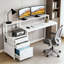 Bureau d'écriture robuste, bureau spacieux, bureau d'ordinateur à deux niveaux-1296751870