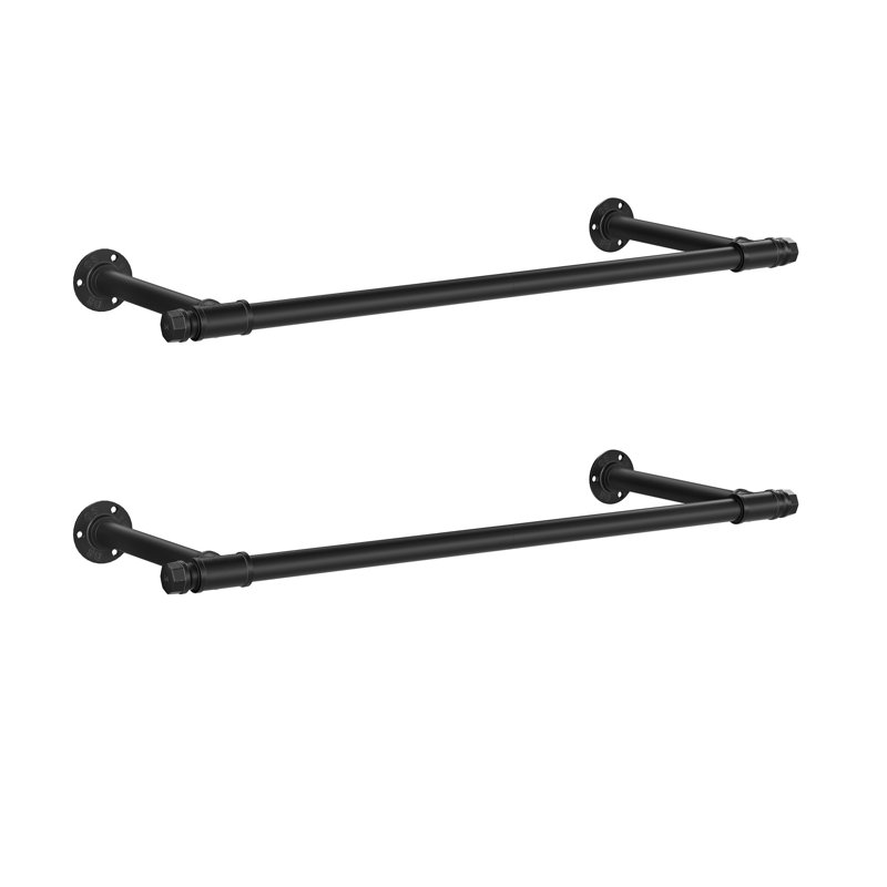 Diedrich 84cm Adjustable Wall Mounted Clothes Rack, Black