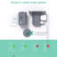 Rallonge de prise murale avec tablette, veilleuse, protection contre les surtensions, 5 prises CA, 3 ports USB A, 1 USB C, multi-fiche à 3 côtés, gris