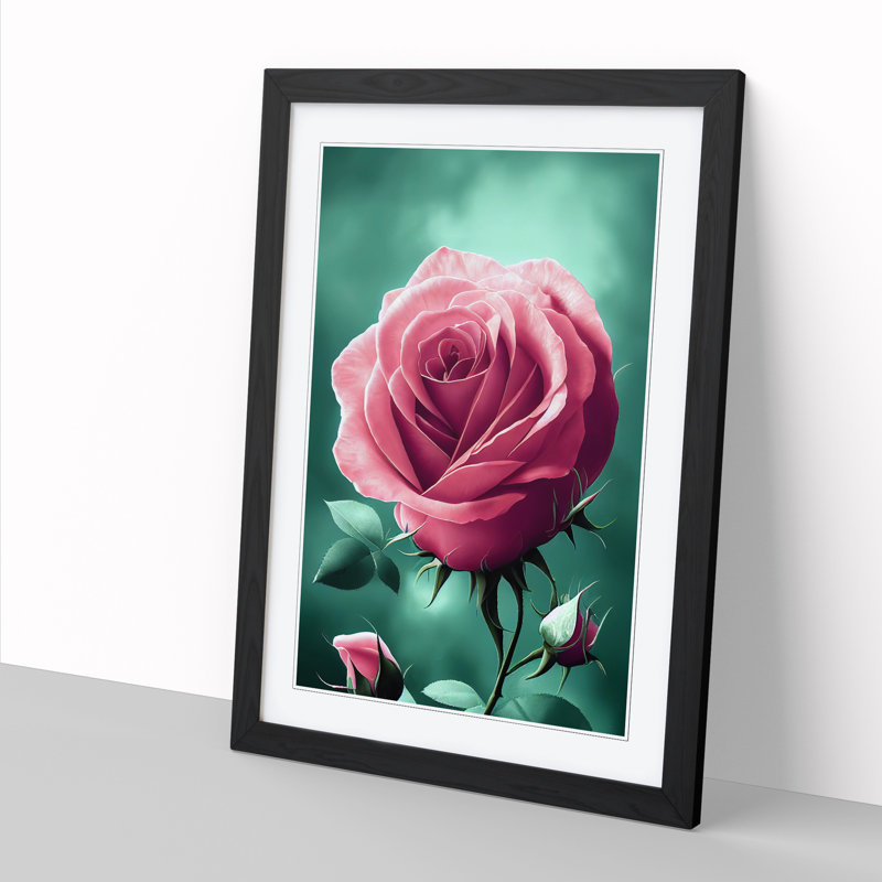 Rose Traditional Vol.3 - Single Picture Frame Painting, 46cm H x 34cm W x 2cm D, Oak