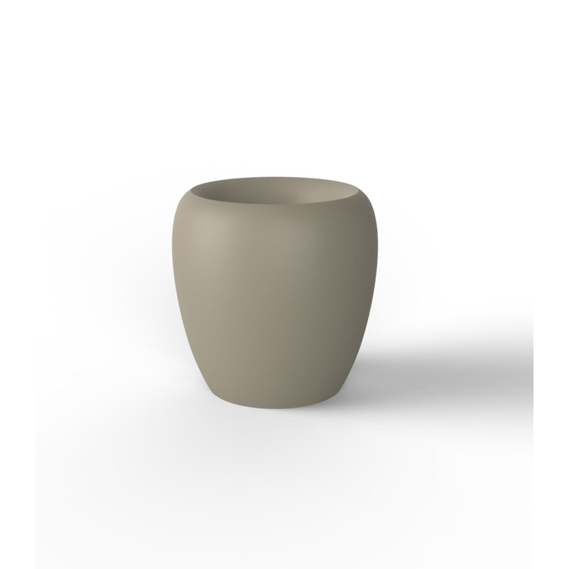 Blow Resin Pot Planter, 23.5" H x 23.5" W x 23.5" D, Taupe