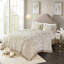 Couvre-lit toutes saisons en coton taupe à médaillon à franges très grand / très grand-122457099-122457102