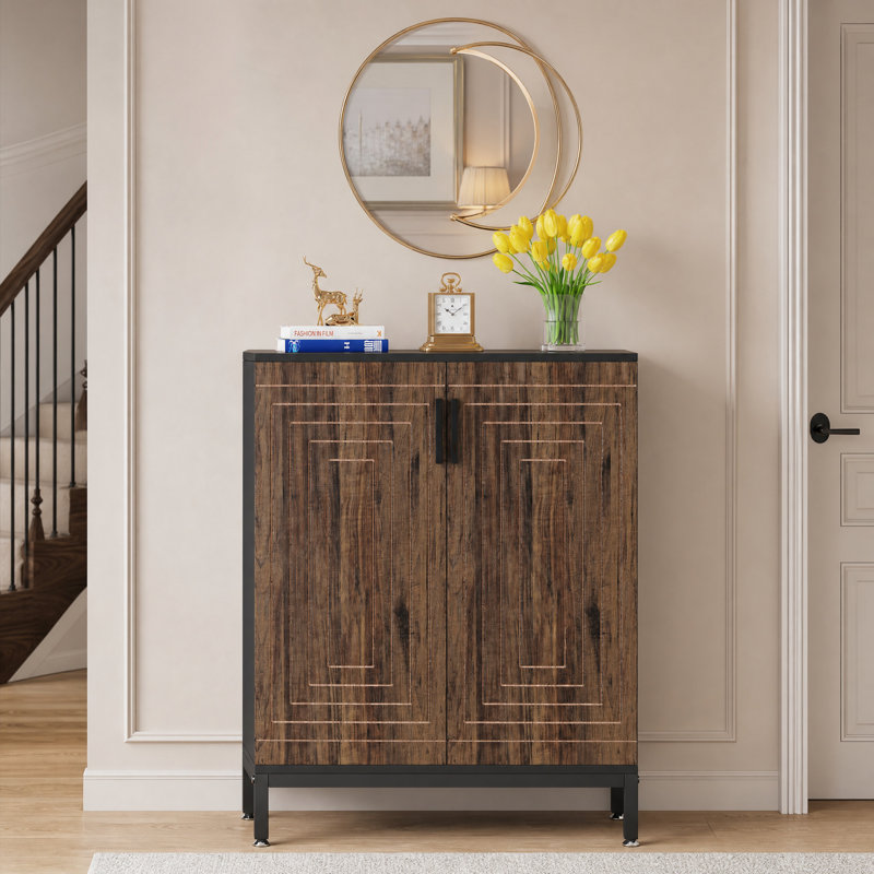 Dracut 20 Pair Shoe Storage Cabinet, Black/Brown