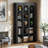 70.9"H X39.4" W - Wood Bookcases, 5-Tier Rustic Bookshelf Display Storage Shelving Unit-476894496