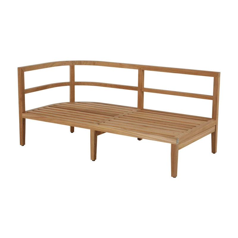 Canapé modulaire en teck Santa Barbara, Teck naturel, Welt + bourre standard, Forêt de lin