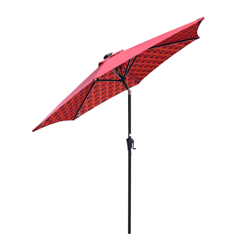 PARAPLUIE 9 PIEDS AVEC LUMIÈRE, Orange Geometric