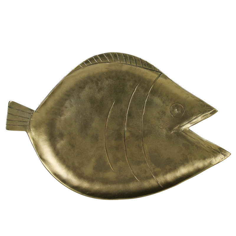 Assiette poisson, or antique