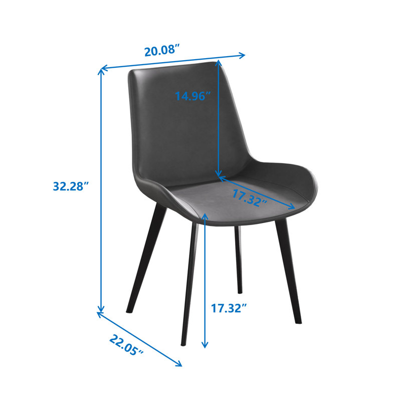 Chaise de salle à manger moderne et minimaliste, 2, Noir